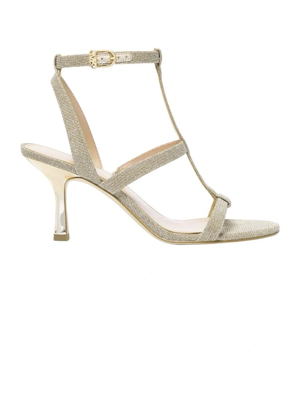 MK Gold Metallic Sandals, 6.5